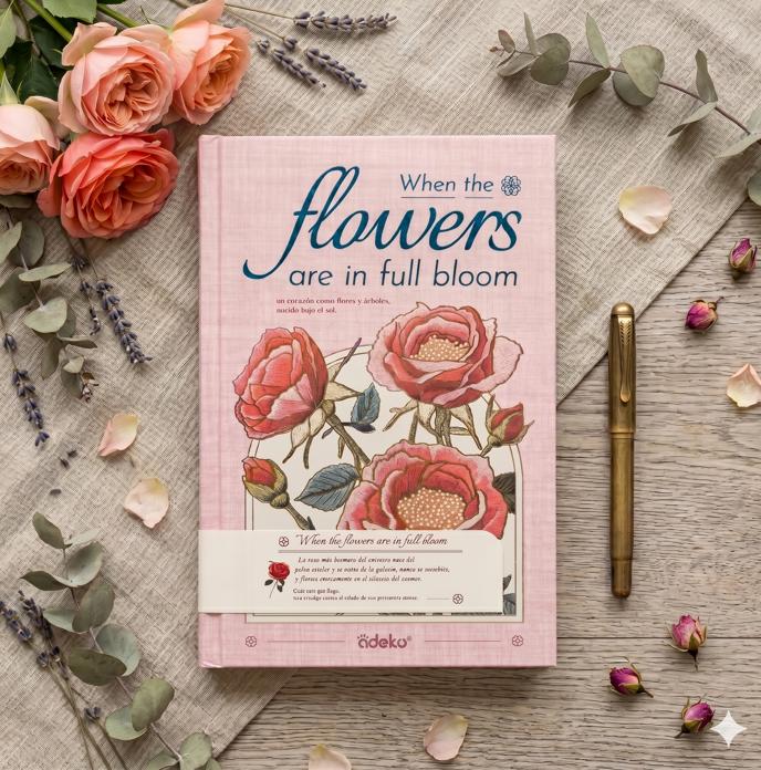 Libreta Floral Vintage, Tapa Dura | Diario Aesthetic "In Full Bloom"