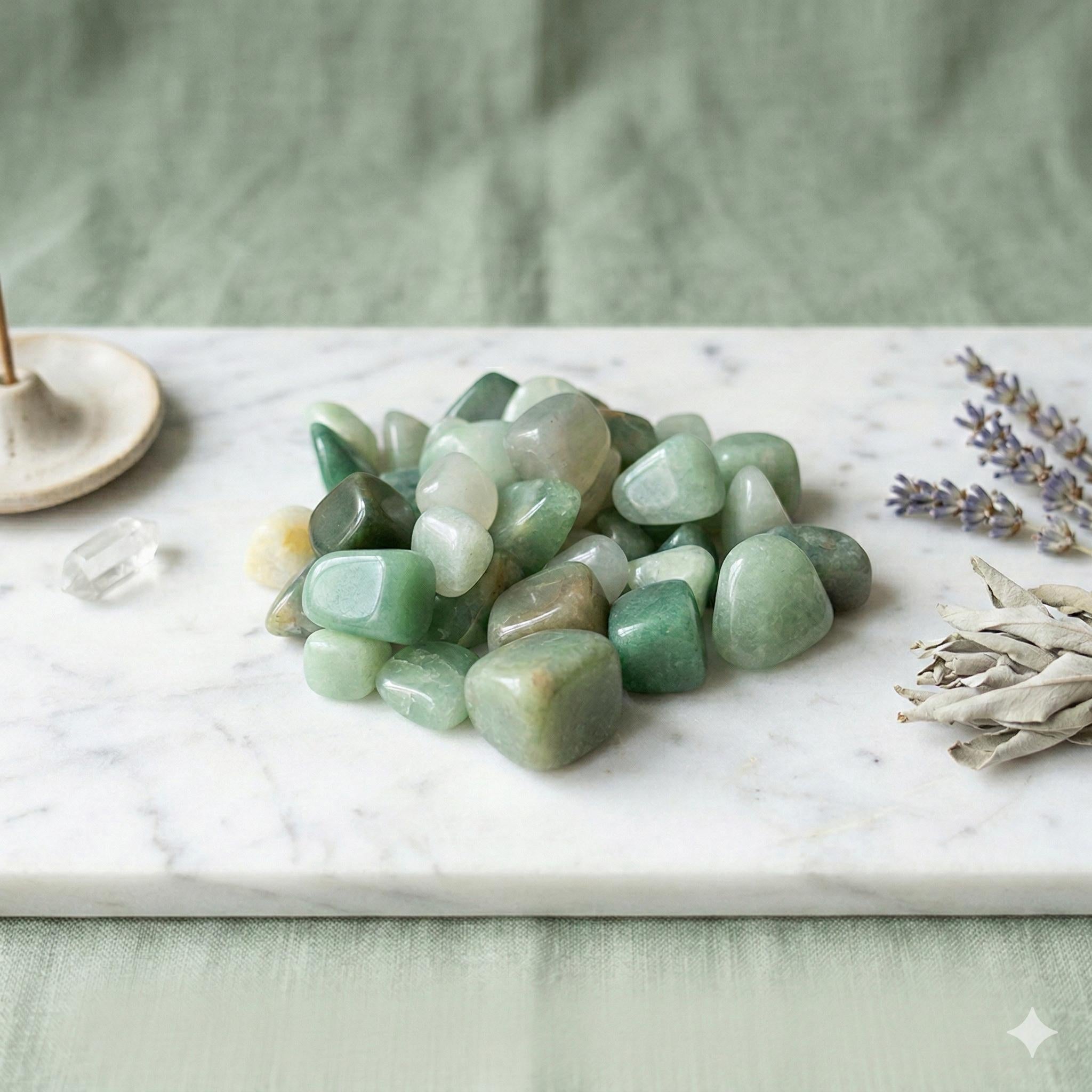 Cuarzo Aventurina Verde Natural Auténtico | Piedra Rodada de Abundancia, Protección y Poder Energético