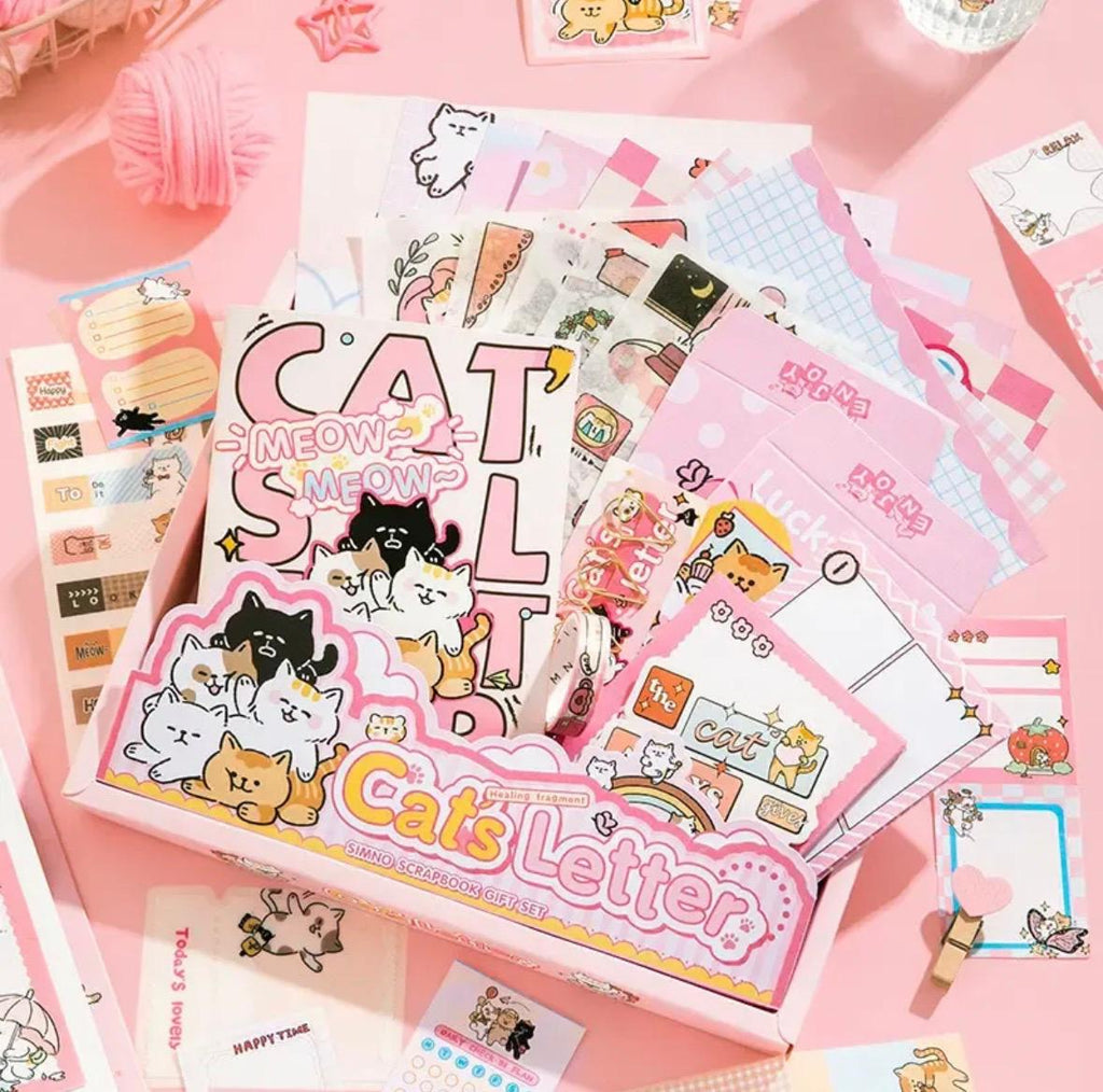 Kit "Cat's Letter": 116 Piezas de Pura Ternura Felina para tu Scrapbook.