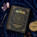 Libreta obscura, pasta dura "Signos Zodiacales" — Edición Hojas de Medianoche (21cm x 15cm)