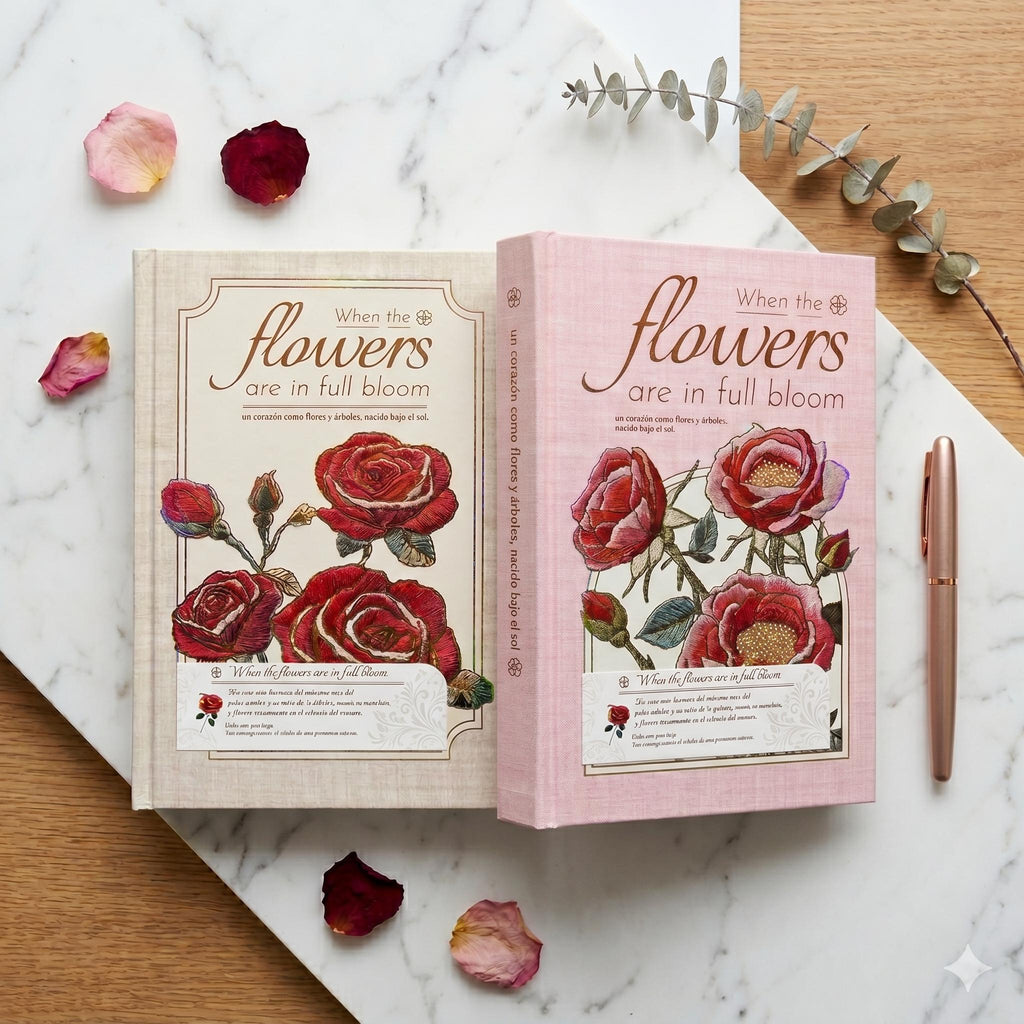 Libreta Floral Vintage, Tapa Dura | Diario Aesthetic "In Full Bloom"