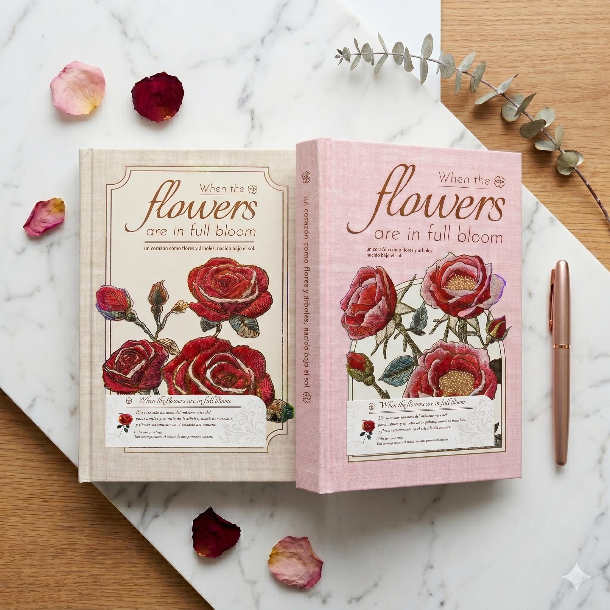 Libreta Floral Vintage, Tapa Dura | Diario Aesthetic "In Full Bloom"