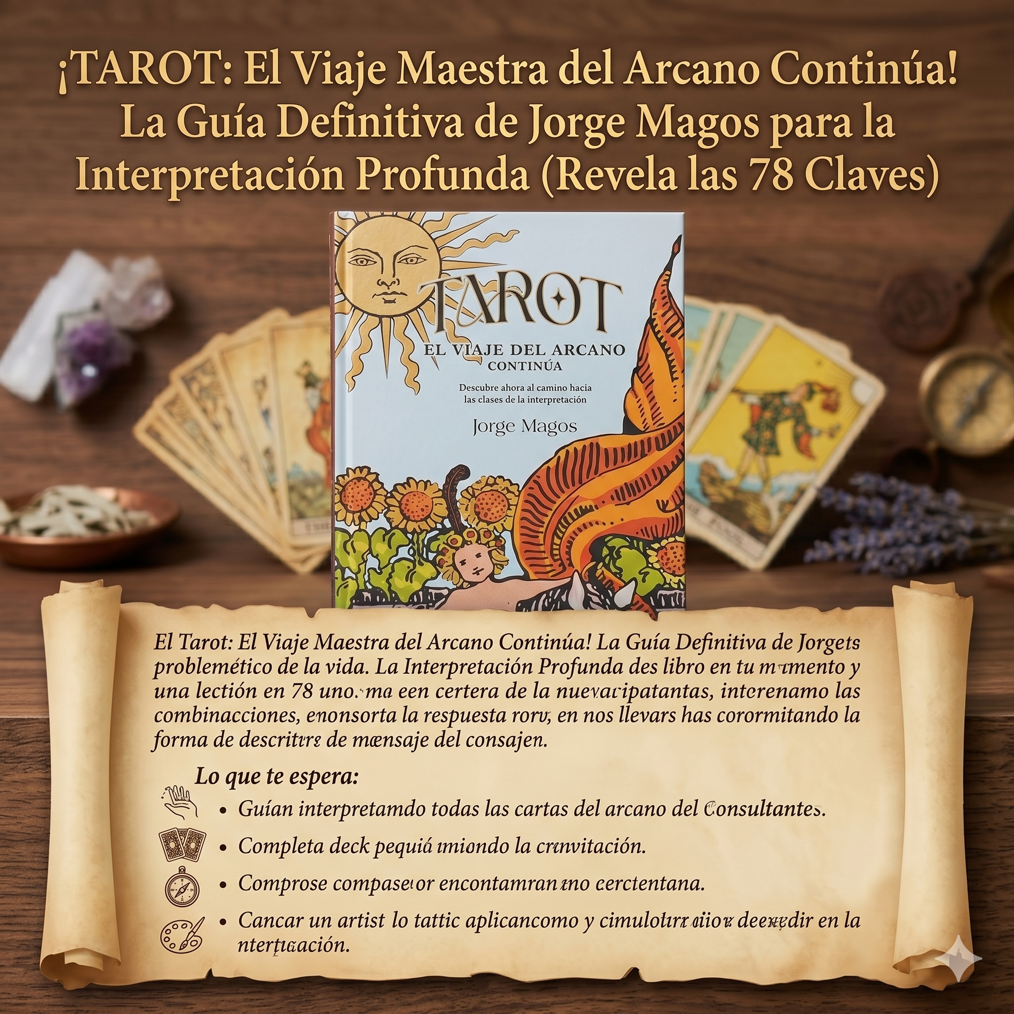 ¡TAROT: El Viaje Maestra del Arcano Continúa! La Guía Definitiva de Jorge Magos para la Interpretación Profunda (Revela las 78 Claves)