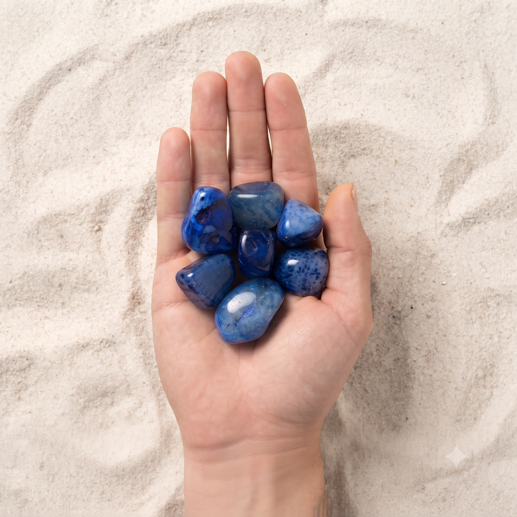 Cuarzos Azules Pulidos 100 g | Armonía, Paz y Sanación Energética.