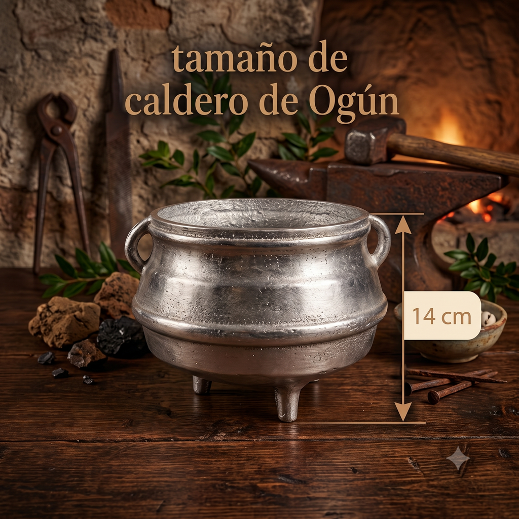 Set de Guerreros para Consagración | Mano de Orula  – Caldero y Herramientas en Acabado Plateado Premiun