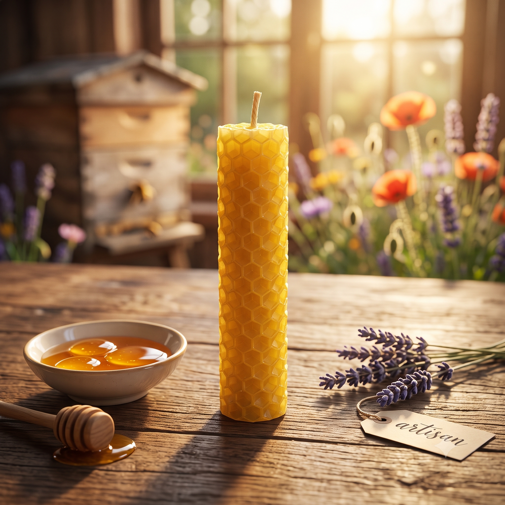 Velas Cabo de Cera de Abeja Artesanales (5 Piezas) | Criss Akan