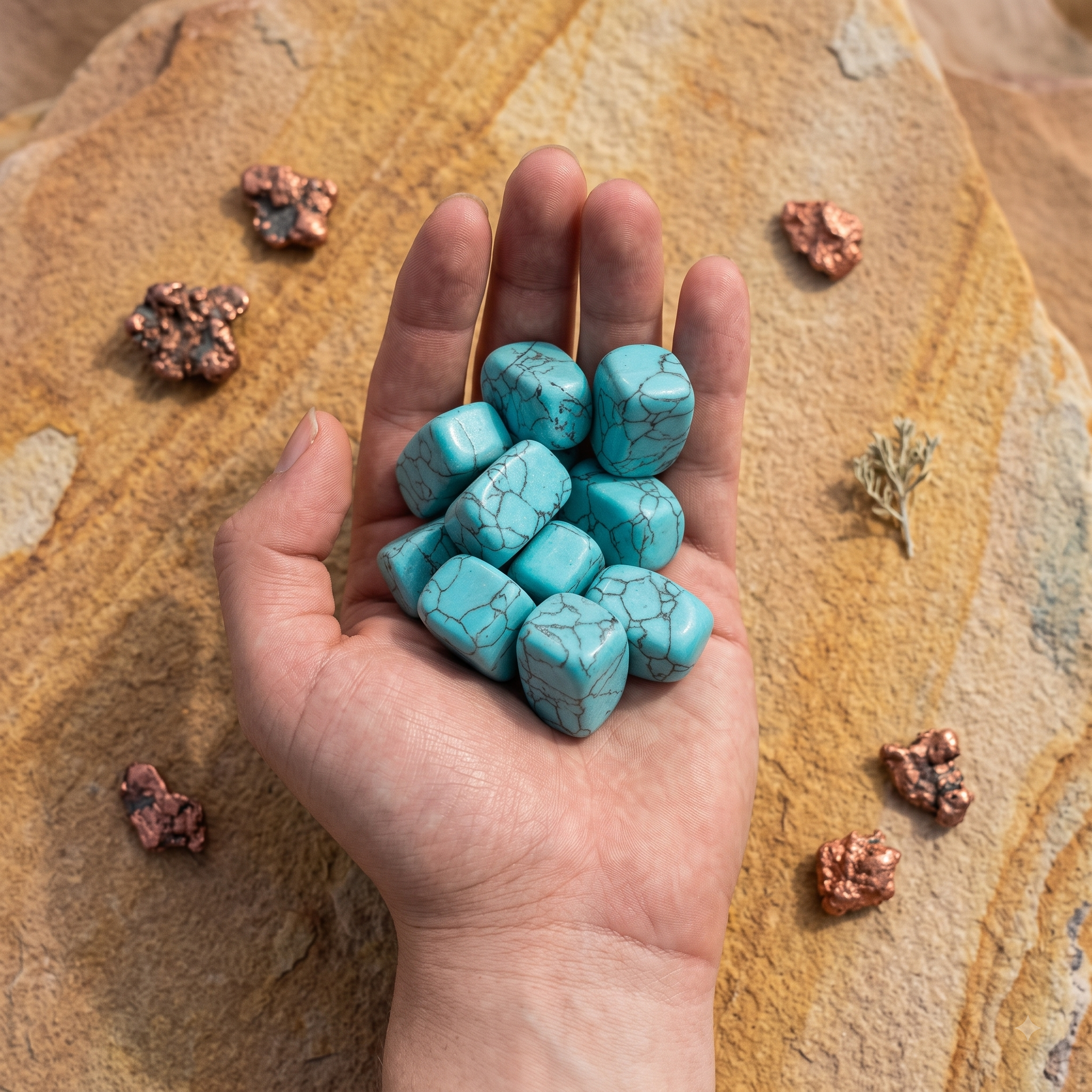 Piedras de Turquesa Natural Rolada (Paquete de 100g) | Minerales para Colección, Energía y Decoración
