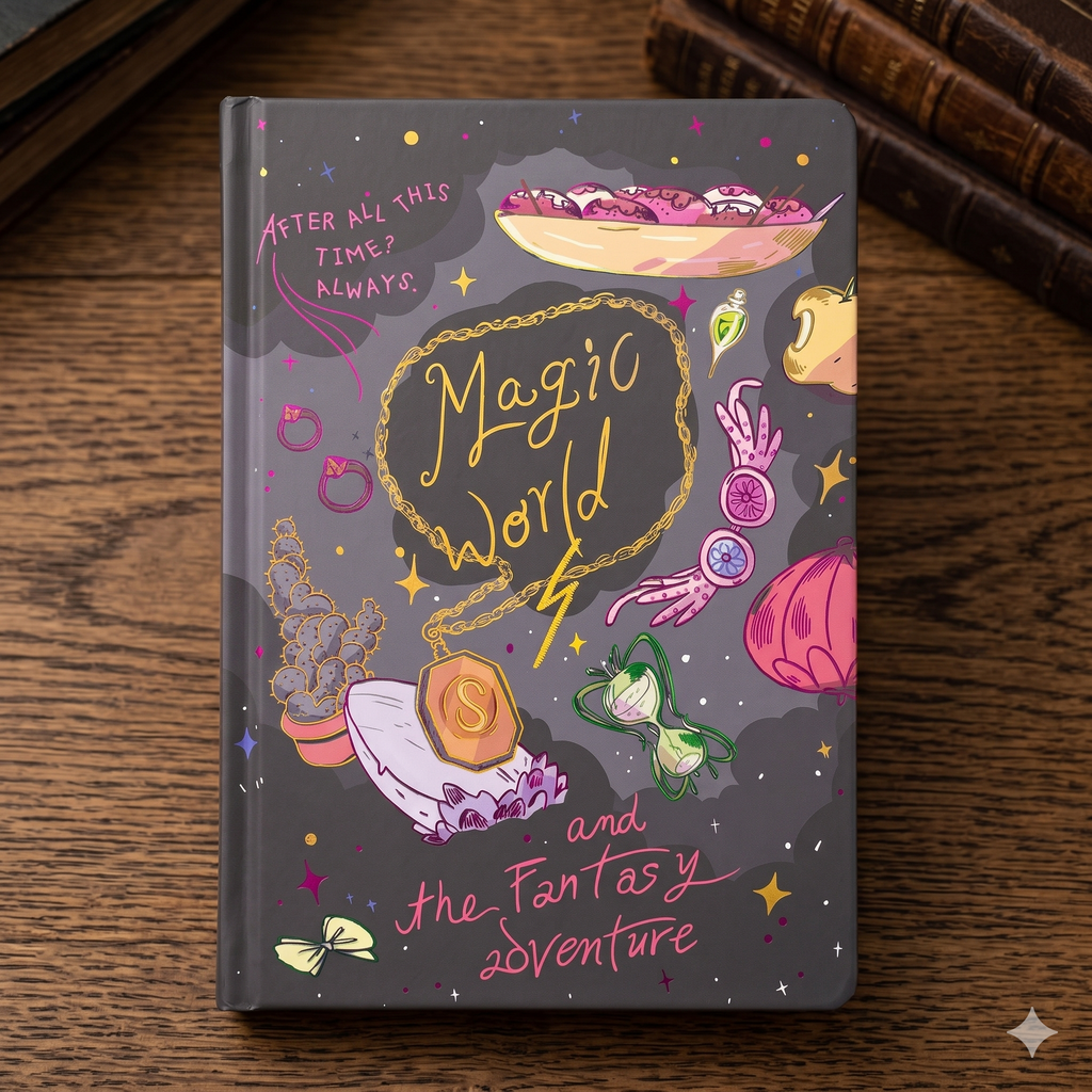 Libreta Mágica "Magic World" Tapa Dura | Diario de Fantasía Vintage