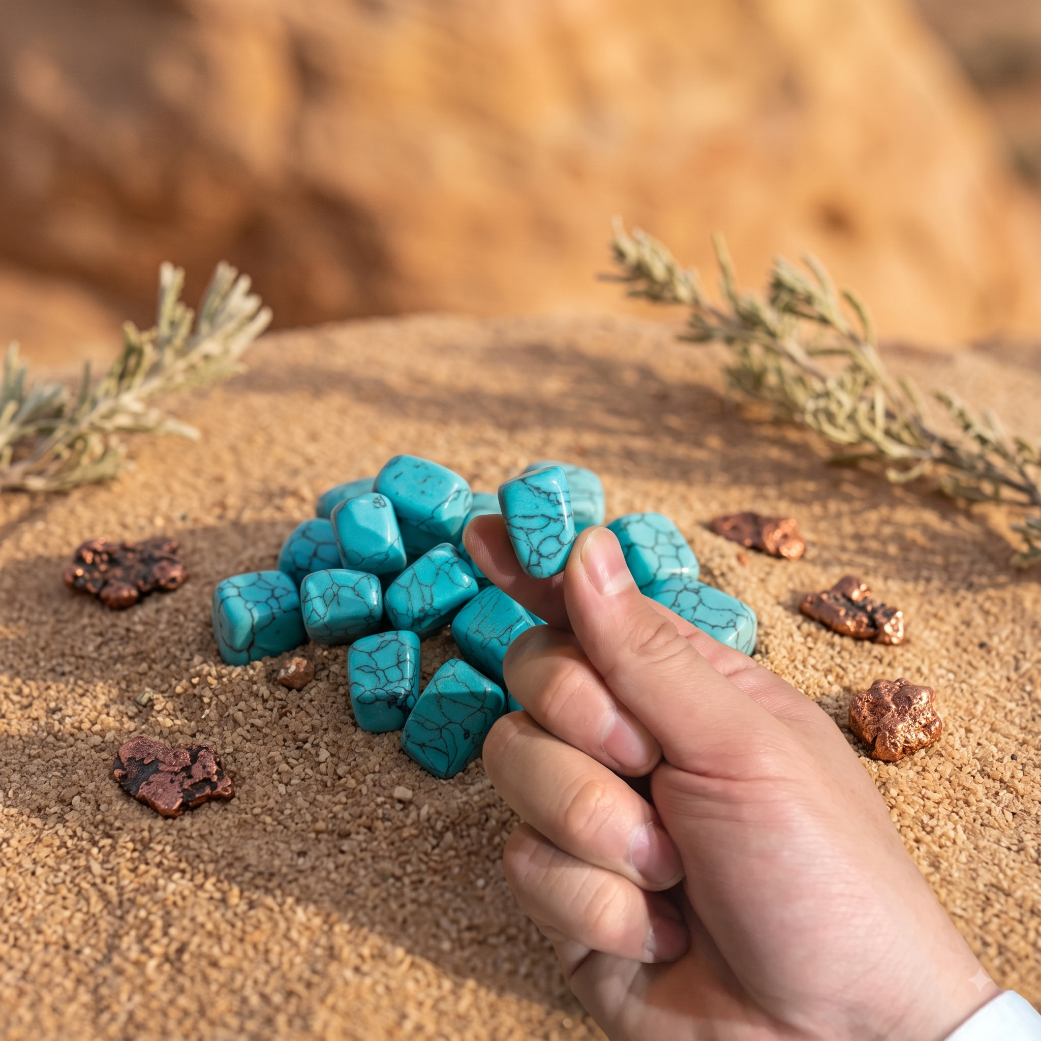 Piedras de Turquesa Natural Rolada (Paquete de 100g) | Minerales para Colección, Energía y Decoración