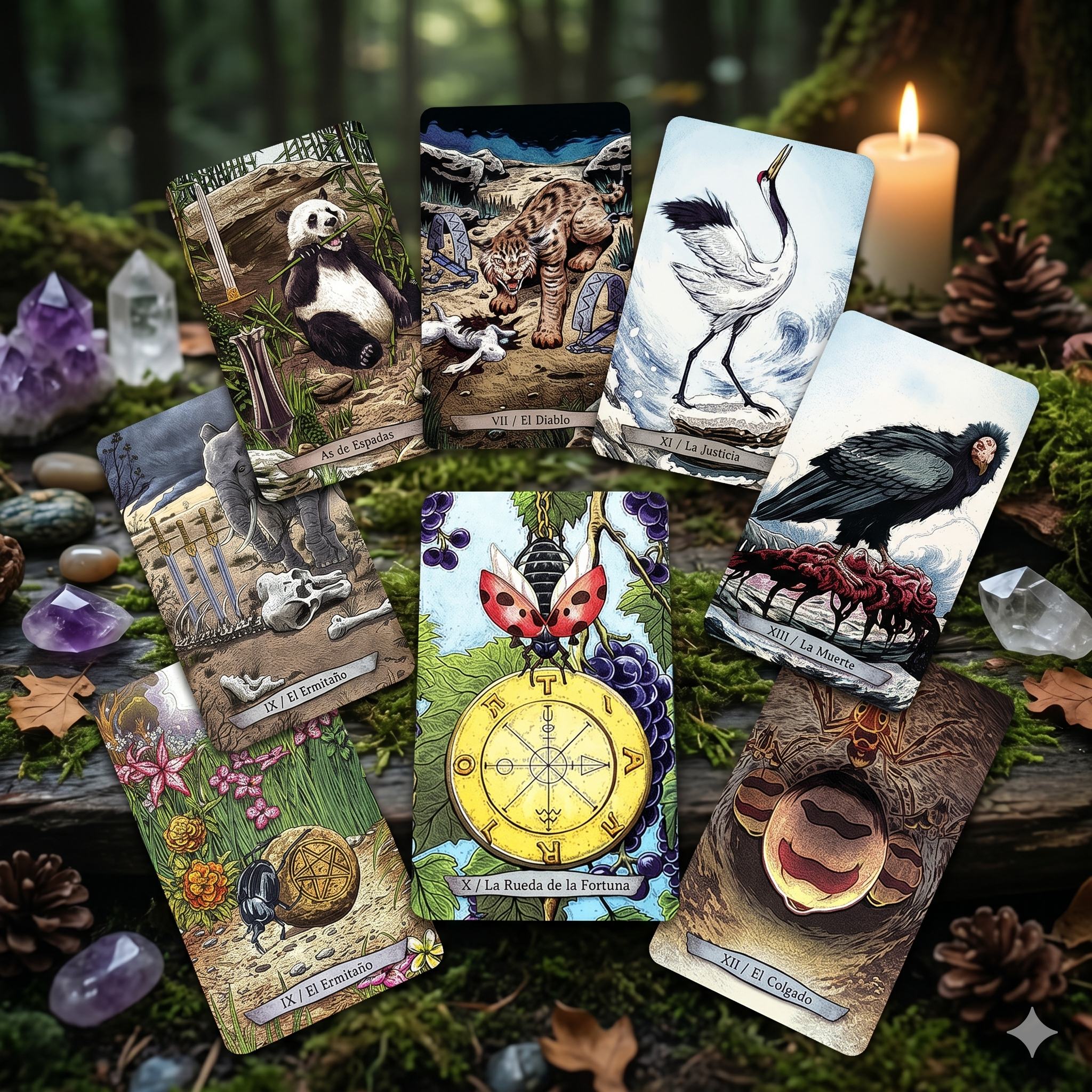 Tarot de los Animales Totémicos: Mazo de 78 Cartas y Libro Guía en Español para Conexión Espiritual