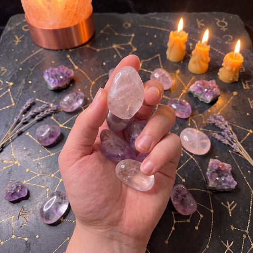 Cuarzo Amatista Natural Pulido 100 gr. Piedra Rodada para la  Protección, Intuición y Energía.