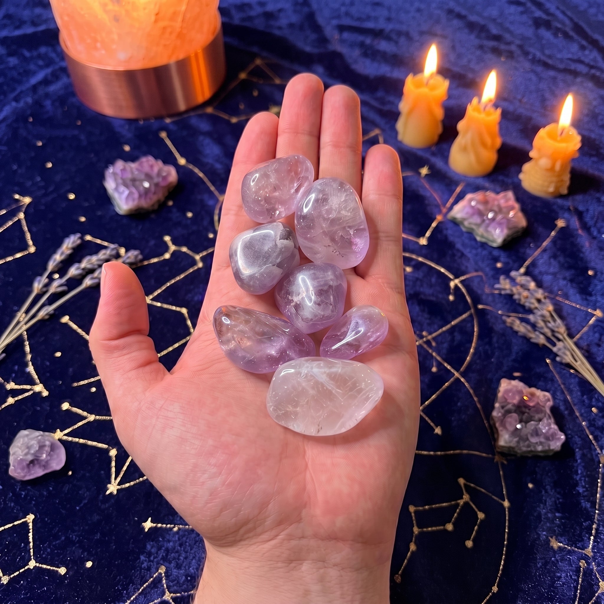 Cuarzo Amatista Natural Pulido 100 gr. Piedra Rodada para la  Protección, Intuición y Energía.