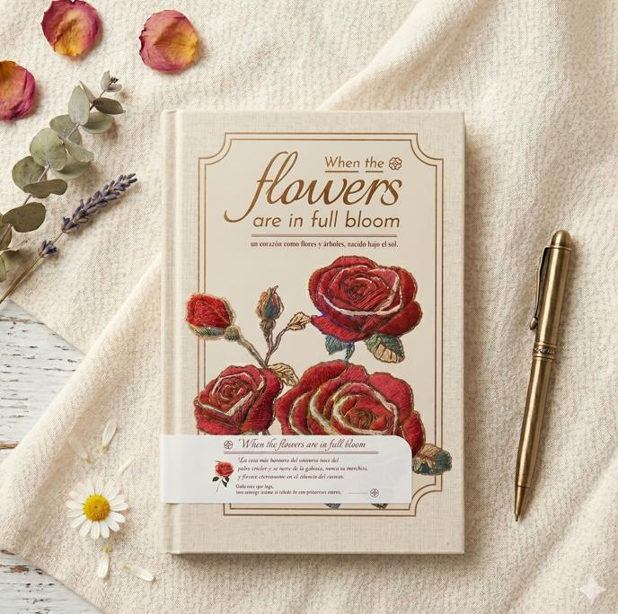 Libreta Floral Vintage, Tapa Dura | Diario Aesthetic "In Full Bloom"