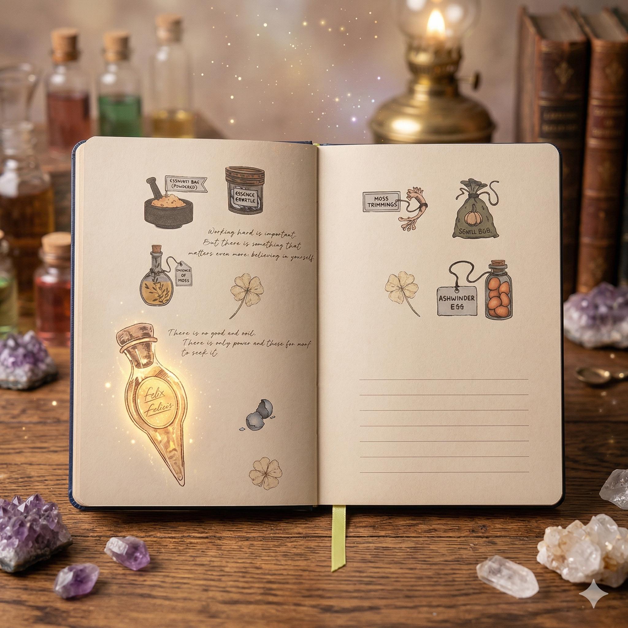 Libreta Mágica "Magic World" Tapa Dura | Diario de Fantasía Vintage
